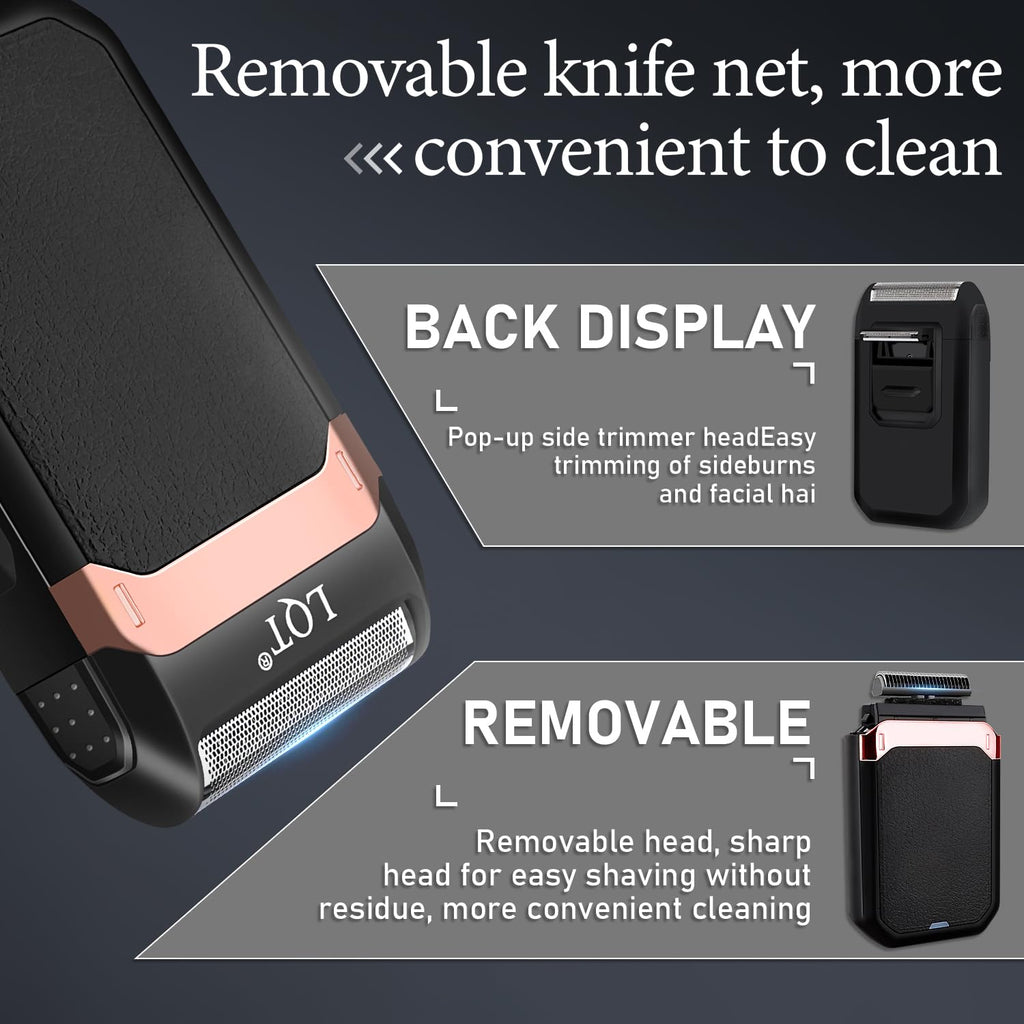 LQT Professional Barber Kit for Men, Cordless Hair Clipper, Trimmer & Shaver Set with LED Display, USB-C Rechargeable Battery,Low Noise,Grooming Gift for Husband, Father, Boyfriend (Bronze)