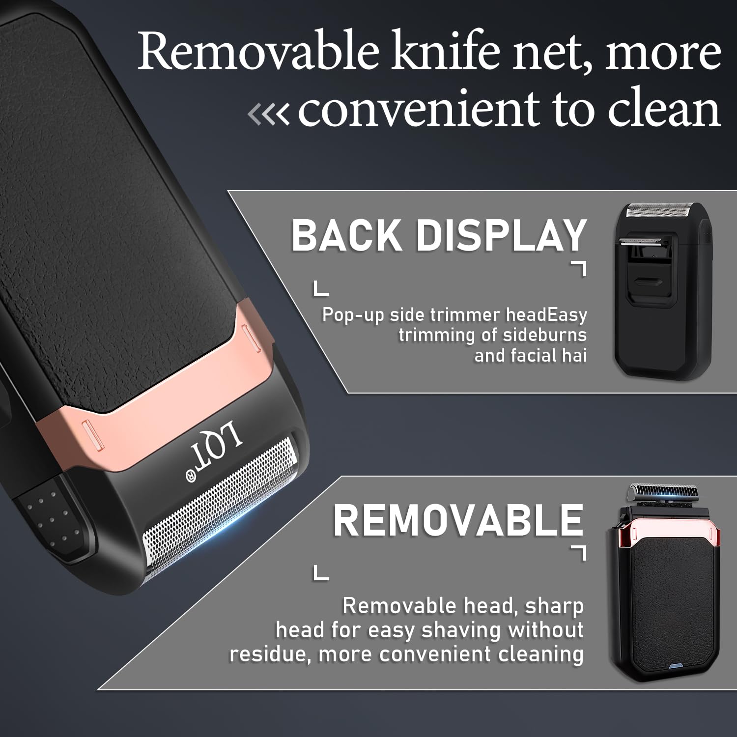 LQT Professional Barber Kit for Men, Cordless Hair Clipper, Trimmer & Shaver Set with LED Display, USB-C Rechargeable Battery,Low Noise,Grooming Gift for Husband, Father, Boyfriend (Bronze)