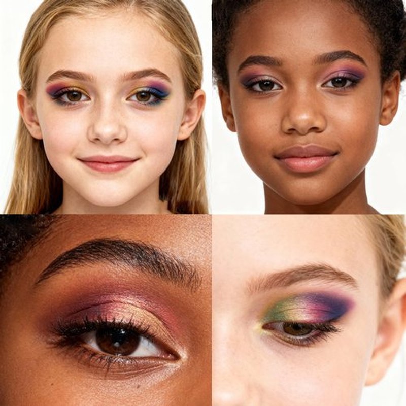 Nightmare Before Christmas 55 Well Eye Shadow Palette with Mirror, Makeup for Girls and Teens, Shimmery and Matte Colors, by Townley Girl