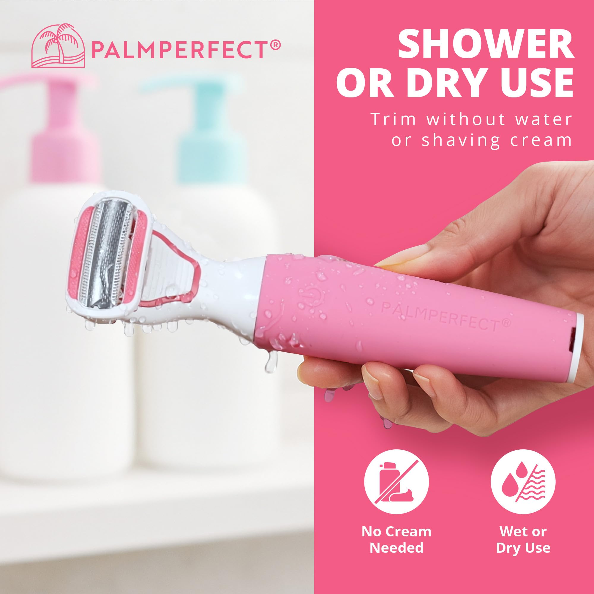 PalmPerfect Clio Trimmer for Women, Pubic Hair Electric Shaver for Grooming