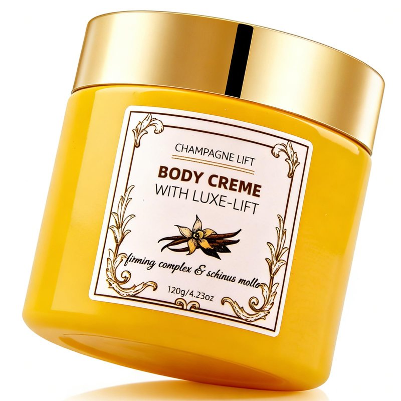 Xaninp Champagne Body Cream, Champagne Lift Body Creme with Firming Complex & Pink Pepperslim, Deep Hydration & Smoothing Body Cream, Firms & Lifts Arms & Legs, Hydrates Dry Skin, Vanilla Scent