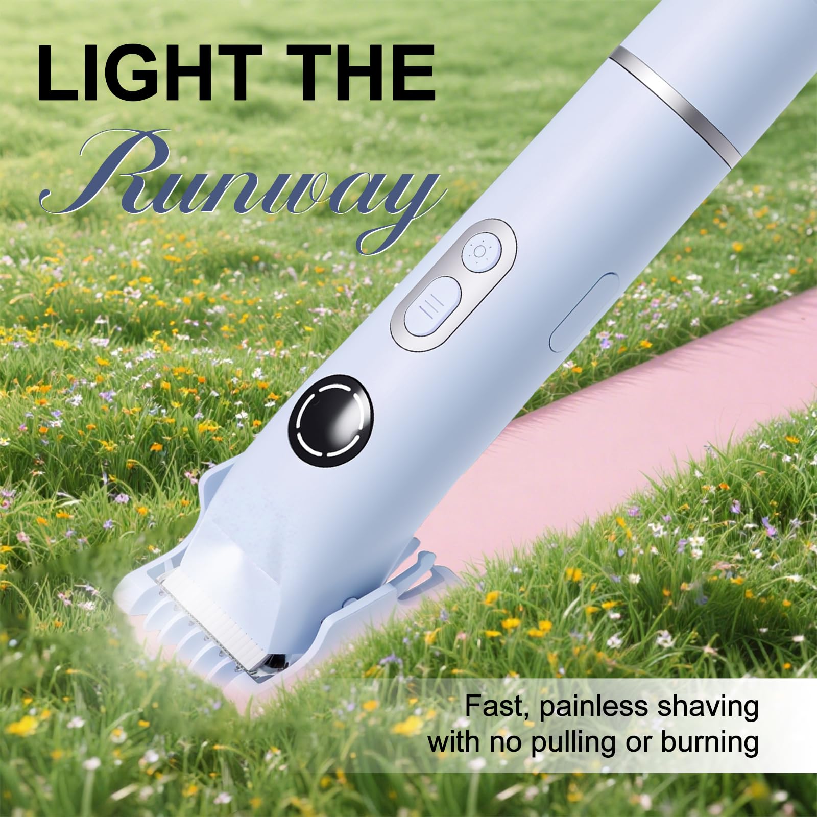 Bikini Trimmer for Women, 4 in 1 Wet/Dry Electric Razors for Women - Dual Head, Painless Rechargeable Portable Womens Razors for Shaving Set for Face, Nose, Eyebrows, Armpits, Bikini Area
