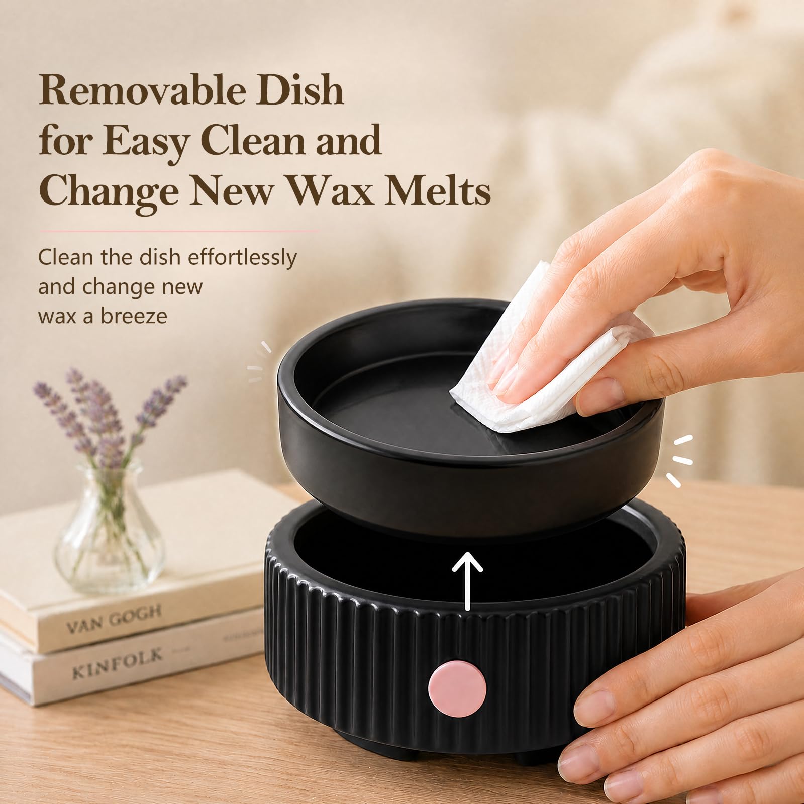 Wax Melt Warmer with 4 Timer & PTC Heating- Ceramic Fragrance 3-in-1 Oil Burner Electric Candle Wax Melter for Home Office Bedroom Fragrance, Home Décor Choice