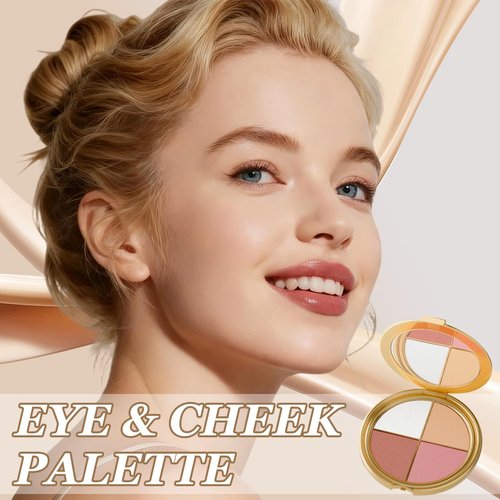 Regine Switzerland Eye & Cheek Palette - 4-In-1 Makeup Kit for Natural Glow & Contouring