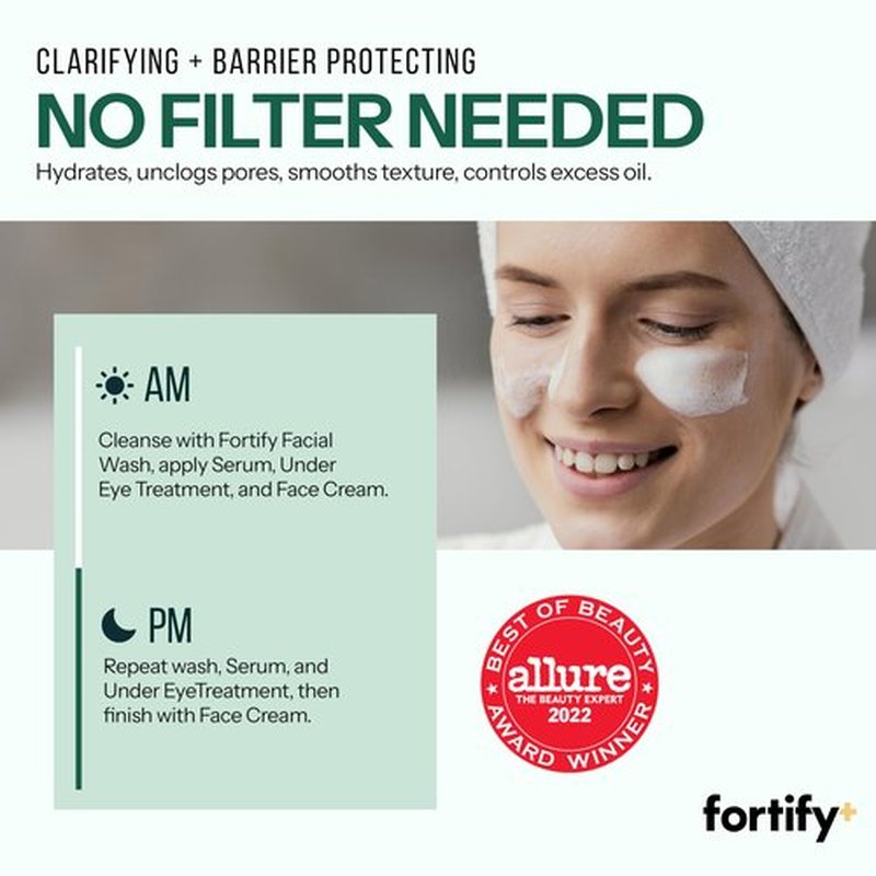 Fortify Skincare Facial Cleanser with Hyaluronic & Salicylic Acid – 3-in-1: Detox, Treat, Boost – Foaming Face Wash For Oily & Acne-Prone Skin – Dermatologist Tested, – Clean Beauty – 5.07 Fl Oz
