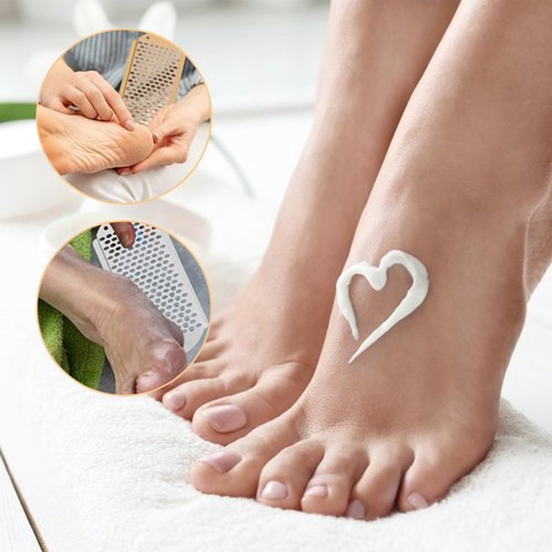 Professional Callus Remover for Feet: 3 Pcs Stainless Steel Foot Scrubber Dead Skin Remover, Foot File Heel Scraper Foot Rasp Foot Grater for Hard Skin, Pedicure Tools for Feet (Golden)