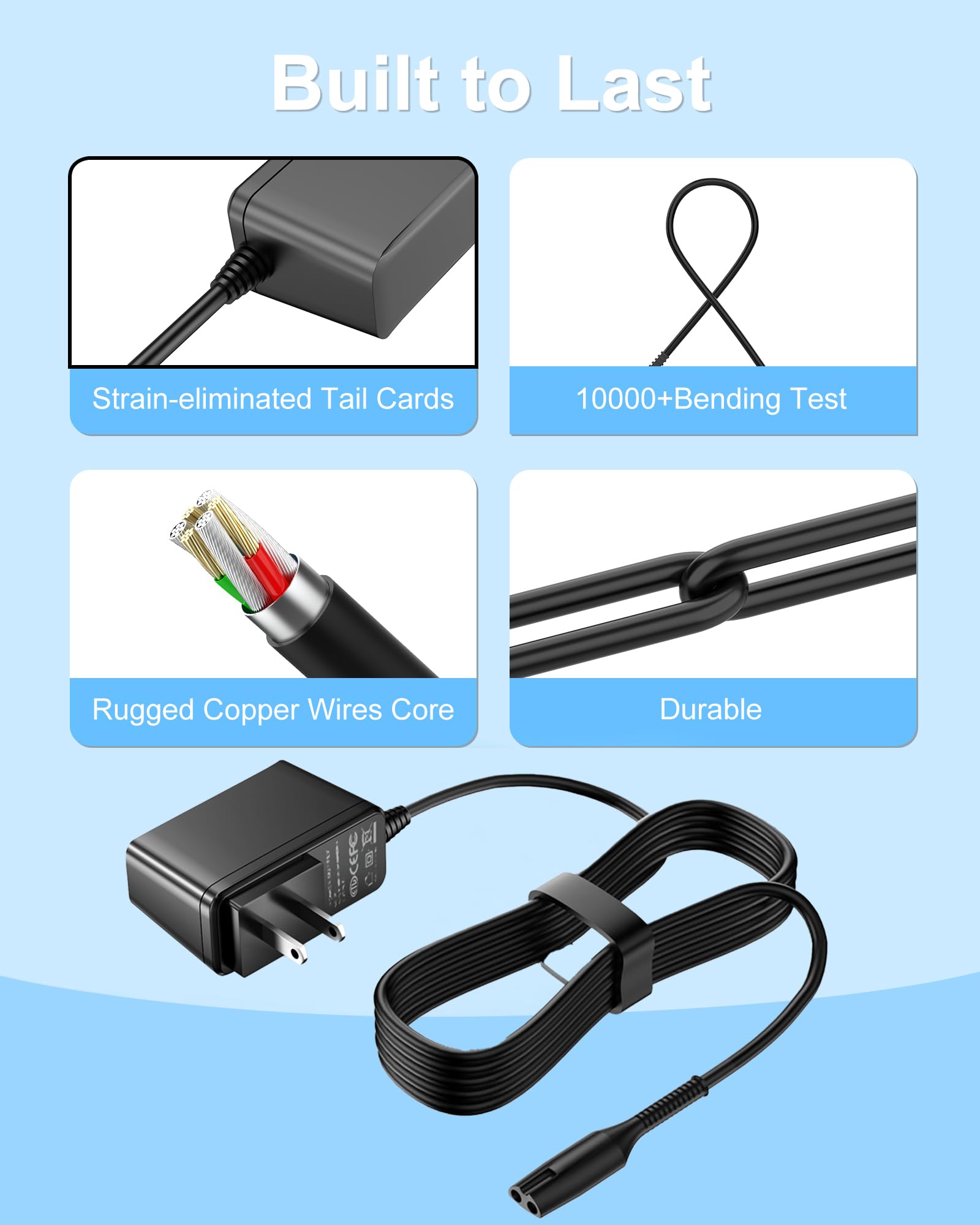 Solopen Charger for Braun Shaver Series 5 3 7 9 1 Power Charger Replacement for Razor 3040s 340s 390cc 370 720 760cc 790cc 720s-4 7865cc 9090cc 99095cc 330s 9385cc 5018s 7020s 3350cc-4