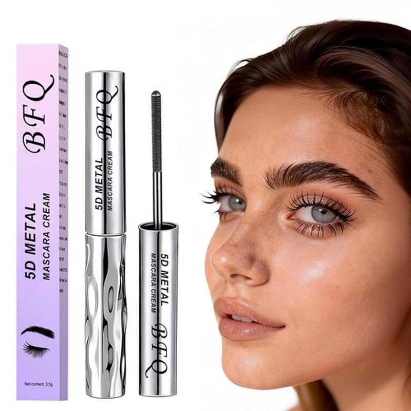 Iron Wand Mascara - 5D Curling Waterproof Mascara with Washable Metal Wand | Black, Long-Lasting Volume & Length