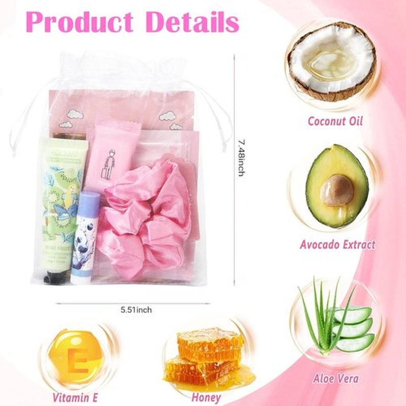 90 PCS Spa Party Supplies for Girls, Include 10 PCS Lip Mask, Eye Mask, Facial Masks, Lip Balm, Hand Cream, Scrunchie, Compressed Towel, Organza Bag, Cards, Spa Birthday Party Supplies for Girls