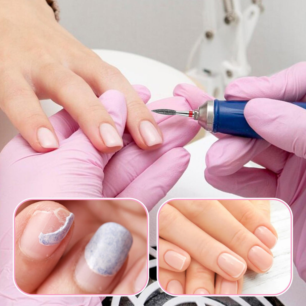 10 Piece Diamond Flame Cuticle Drill Bits with Case 3/32'' Cuticle Nail Drill Bits Electric Nail File Machine Cuticles Bit Manicure Pedicure Polishing Kit for Nails Salon Manicure