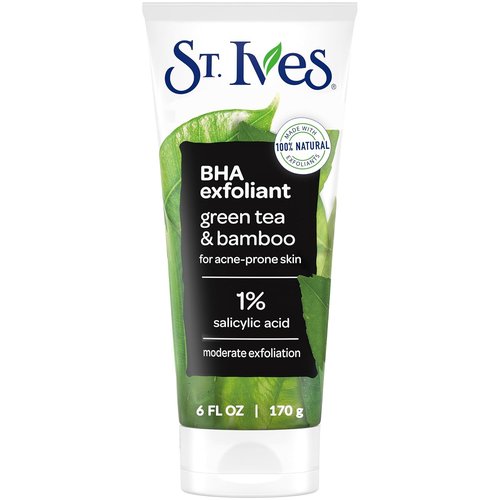 St. Ives Blackhead Clearing Face Scrub - Unclogs Pores & Clears Blackheads | Green Tea & Bamboo, 6 oz