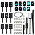 XEAOHESY 60 Pieces Cat Eye Magnet for Nails Magnetic Beads Cube Magnet Multi-Functional Nail Magnet Wand Magnet Stick Magnetic Pen 9 Nail Magnet Plates With Different Patterns for Cat Eye Nail Polish