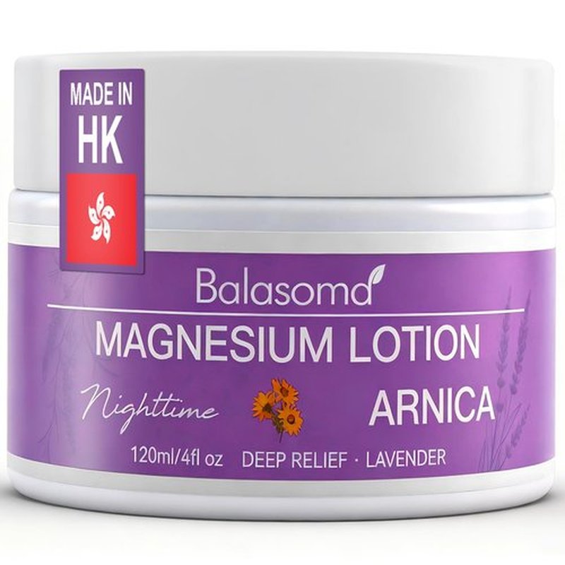 Balasoma Nighttime Magnesium Lotion with Arnica – Magnesium Cream for Sleep – Potent Magnesium Formula Soothes Muscles & Joints, Apply to Legs & Feet Before Bed – Safe for Kids