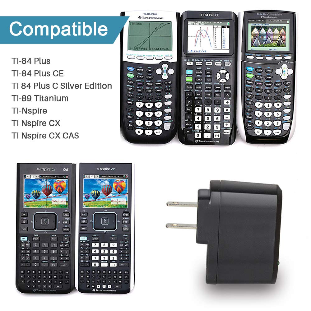 Graphing Calculator Charger Adapter for Texas Instruments Calculator