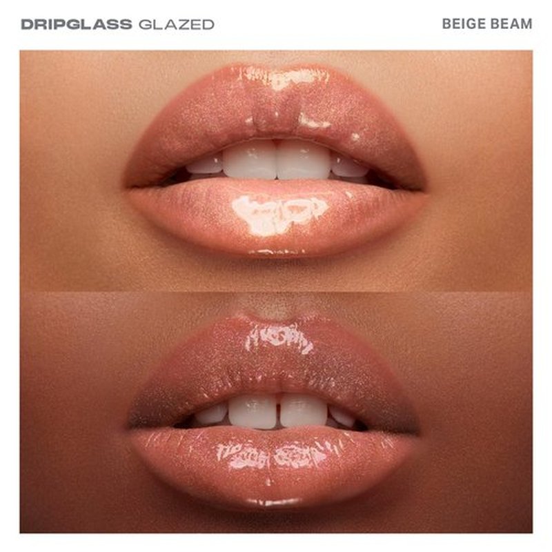 MORPHE Dripglass High Shine Lip Gloss - Semi-Sheer or Full Coverage with Glass-Like Shine - Infused with Squalane & Vitamin E - Beige Beam (0.13 Fl Oz)