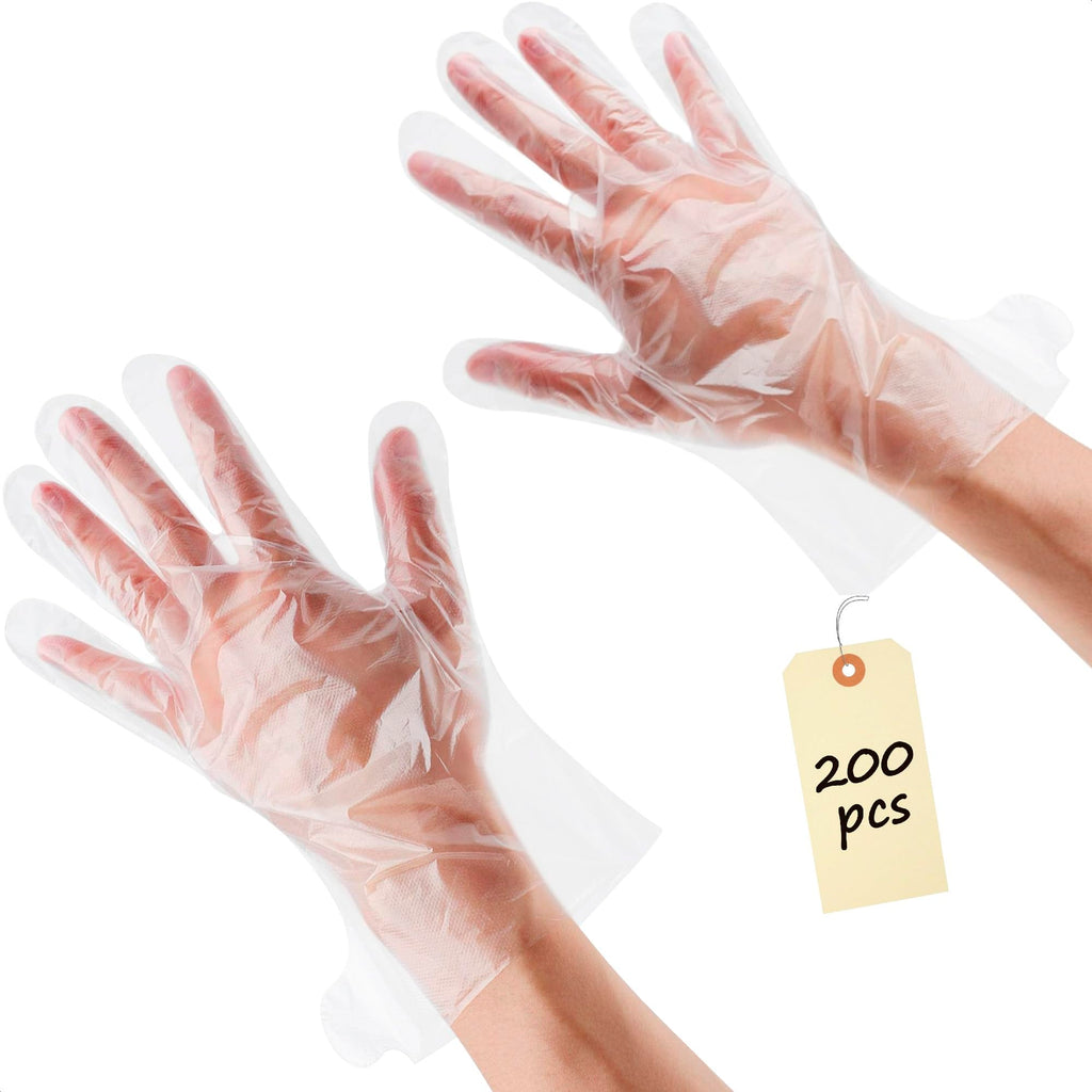 200 Pcs Paraffin Gloves for Hands – Lightweight, Disposable, Transparent, Leak-Resistant Multi-Use Plastic Gloves – Easy to Use for Paraffin Wax Hand Care, Spa, Manicure, Cooking, Cleaning & Hair