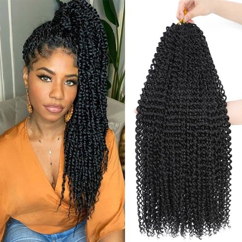 Dansama 7 Packs Passion Twist Hair Water Wave Braiding Hair for Butterfly Style Crochet Braids Bohemian Hair Extensions (24inch (Pack of 7), #2)