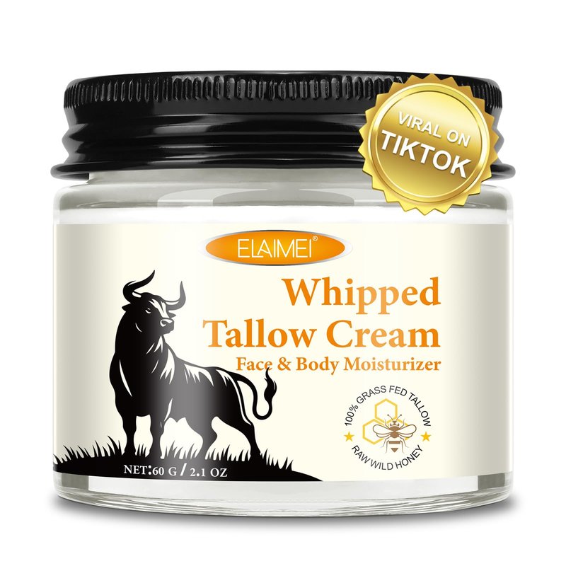 ZIXAOK Grass-Fed Tallow & Raw Honey Balm | Whipped Skin Cream for Face & Body | Soothes & Repairs Dry, Sensitive Skin | Organic, All-Natural Deep Hydration (2.1 oz)