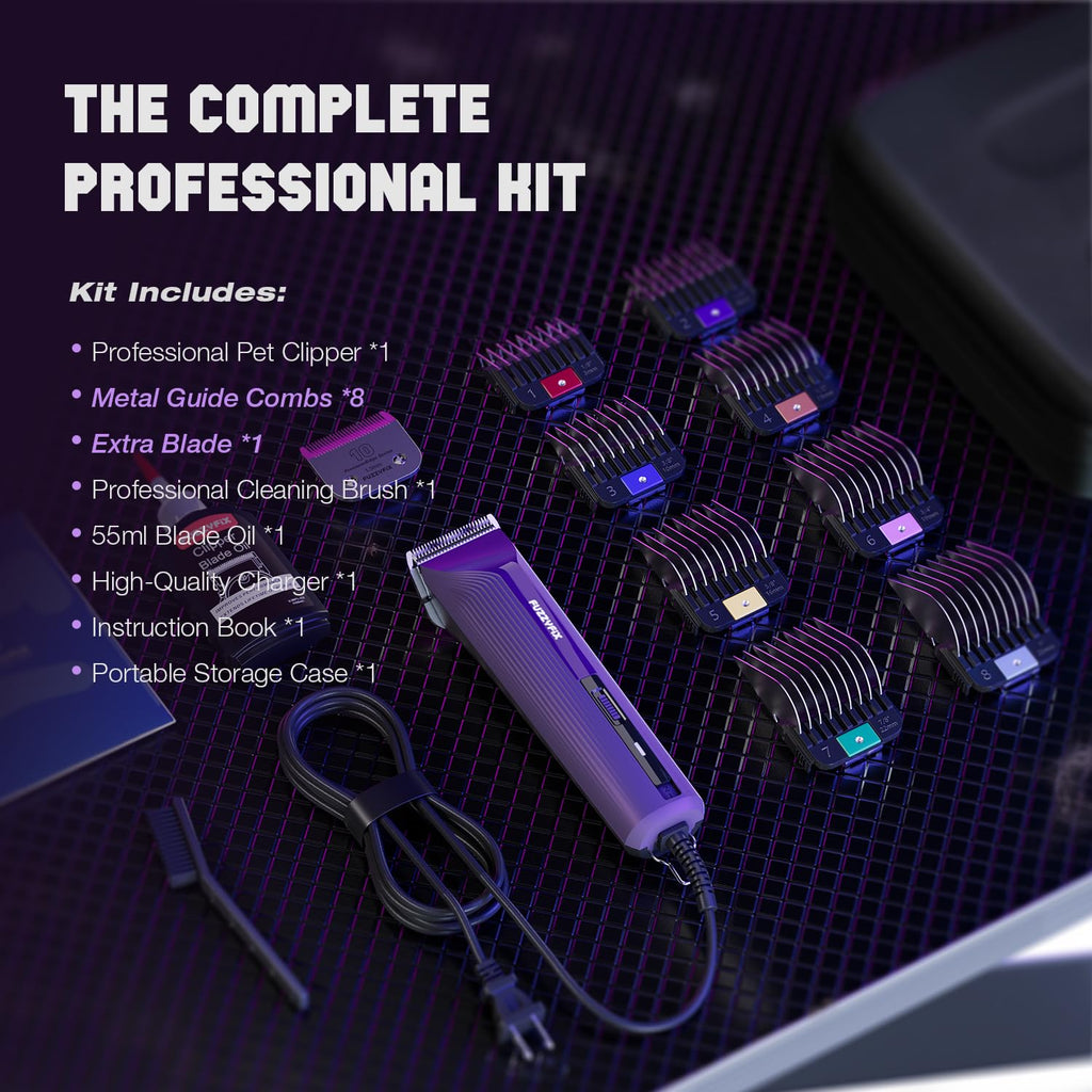 FuzzyFix AmpFix Professional Dog/Pet Grooming Clippers 2-Speed Heavy-Duty