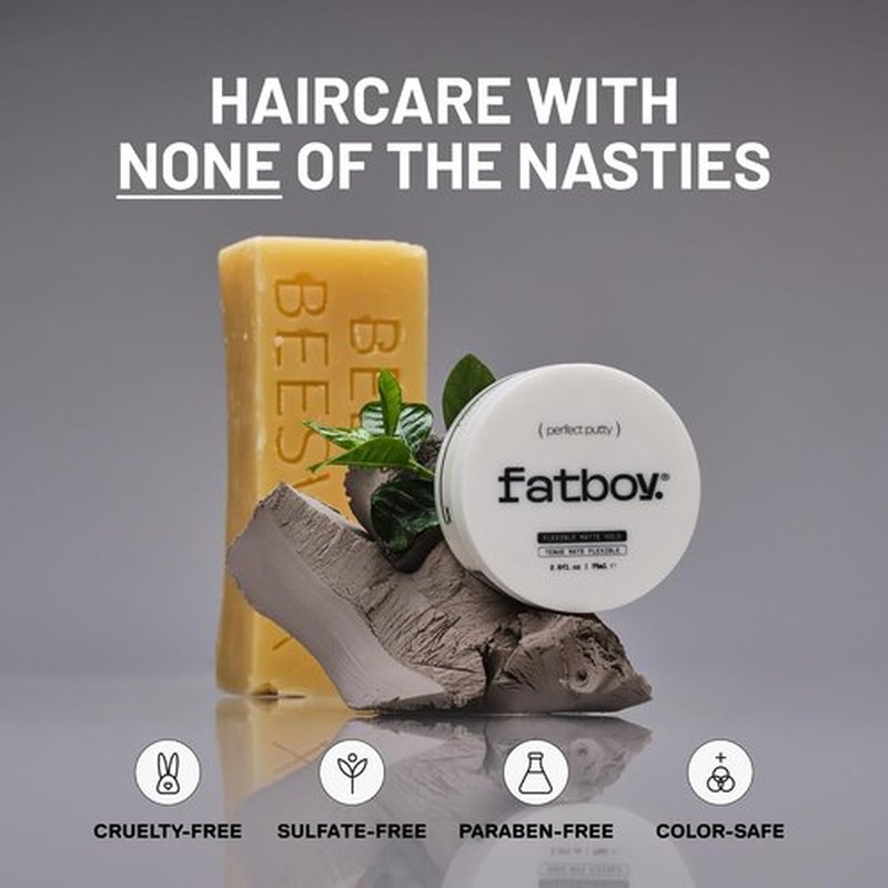 Fatboy Hair Perfect Putty - Kaolin Clay Styling Putty for Volume & Texture | Medium Hold, Matte Finish, 2.6 Oz