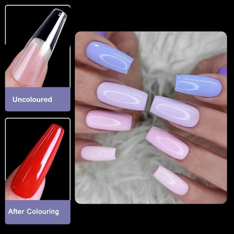 LuckyAttic 600pc Medium Square Fake Nails Clear Press on Nails Medium Gel Nail Tips Square Full Cover False Nail Artificial Fingernail Clear Soft Gel Nail Tip for Acrylic Nail Extension