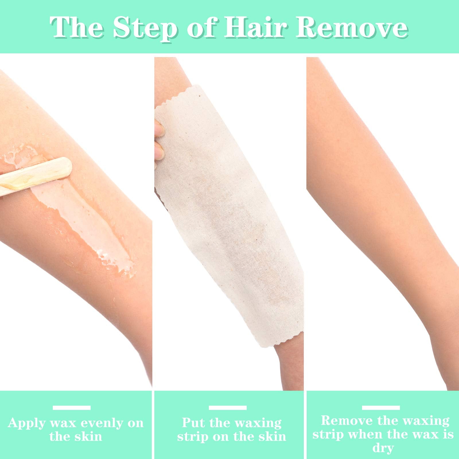 Maitys 100 Pieces Body and Facial Muslin Strips for Hair Removal Natural Muslin Epilating Strips 2.8 x 7.9 Inches Large Bulk for Women and Men