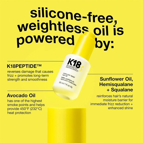 K18 Molecular Repair Hair Oil - Weightless Formula for Stronger, Healthier Hair | All Hair Types