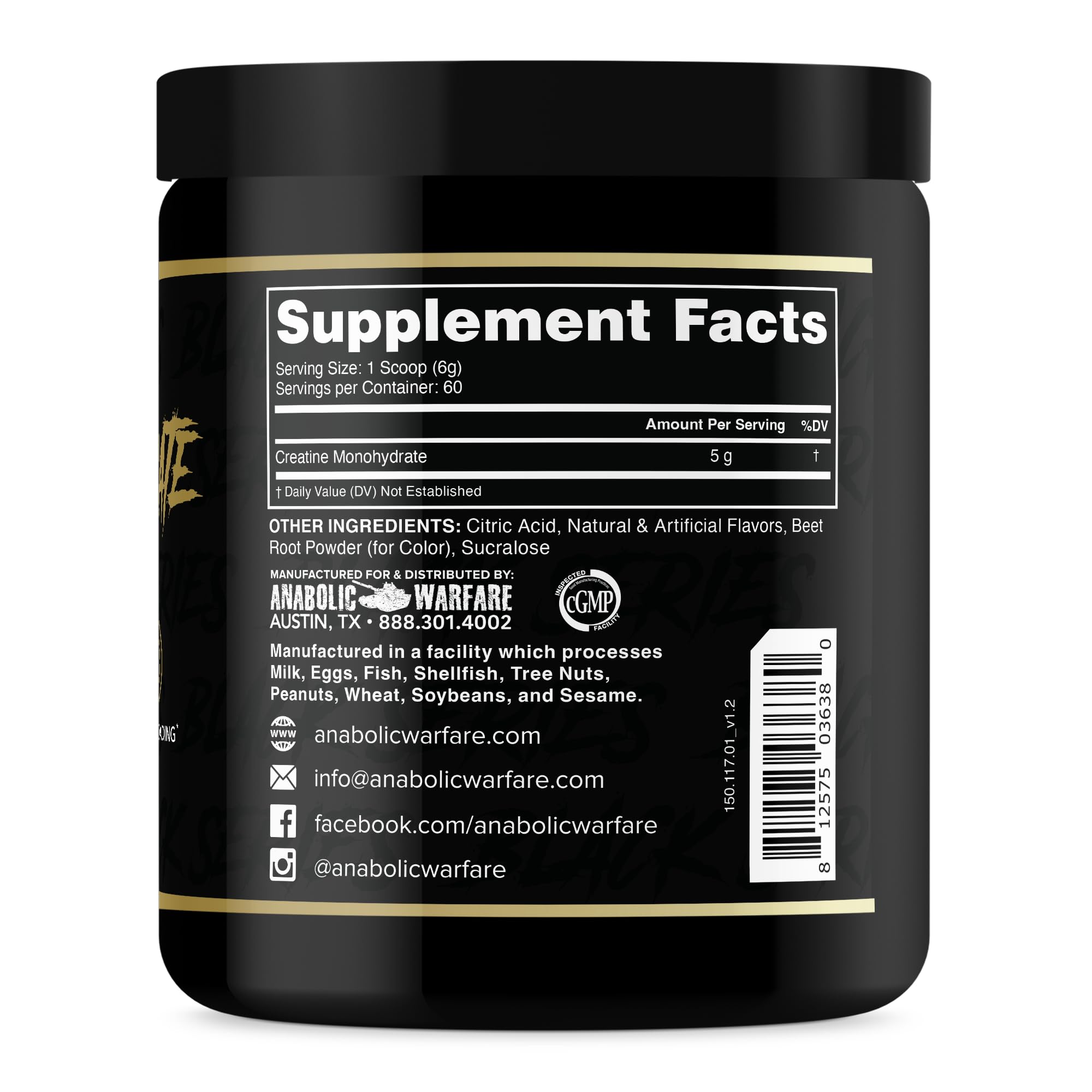 Anabolic Warfare Creatine Monohydrate, Post Workout Recovery, Increase Performance, Sustain Loading, Premium Creatine* (Fruit Explosion - 60 Servings)