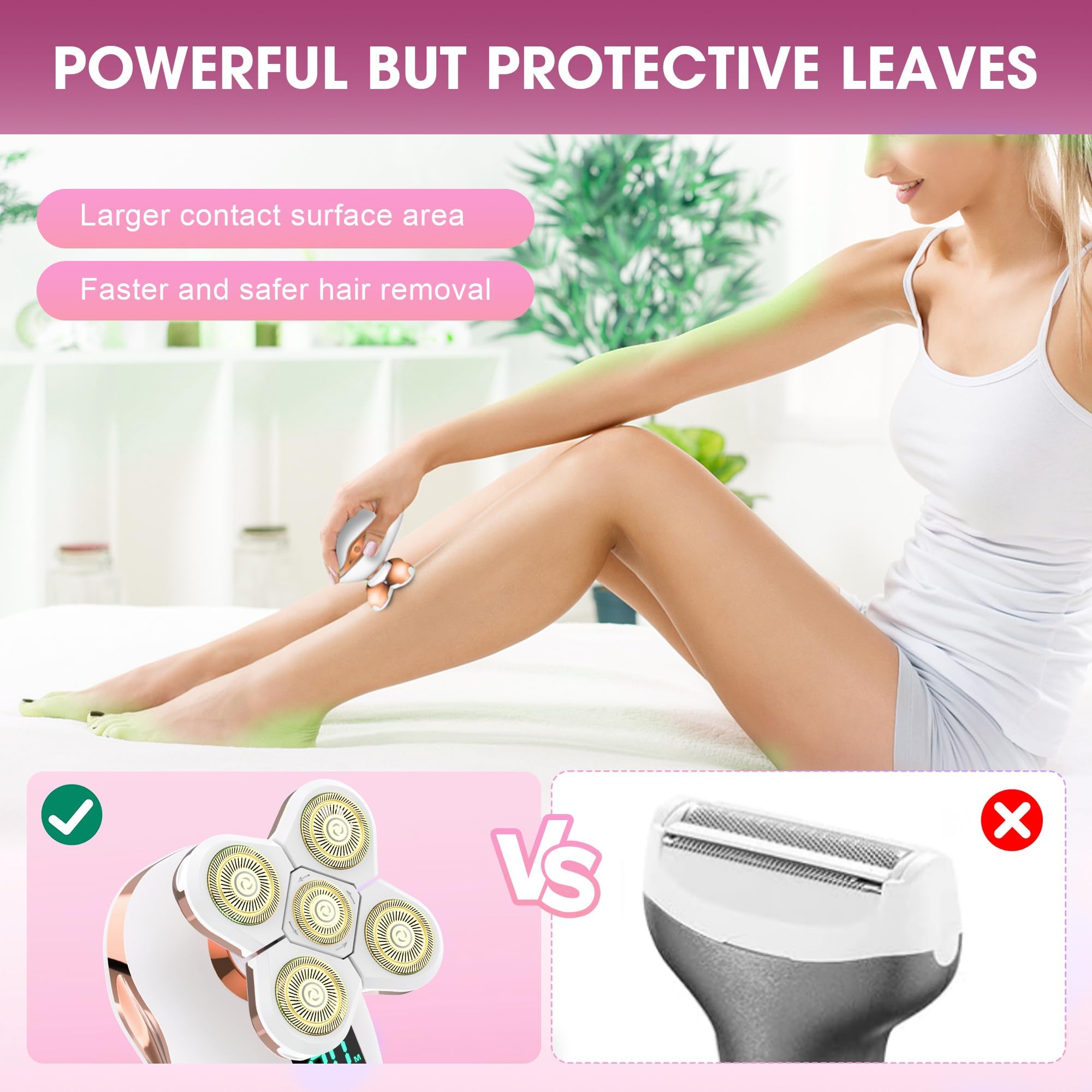 Electric Razors for Women Legs Travel : Rechargeable Waterproof Razor Trimmer for Womens - Dry Wet Electric Shaver for Women - Pro Portable Personal Body Shaver