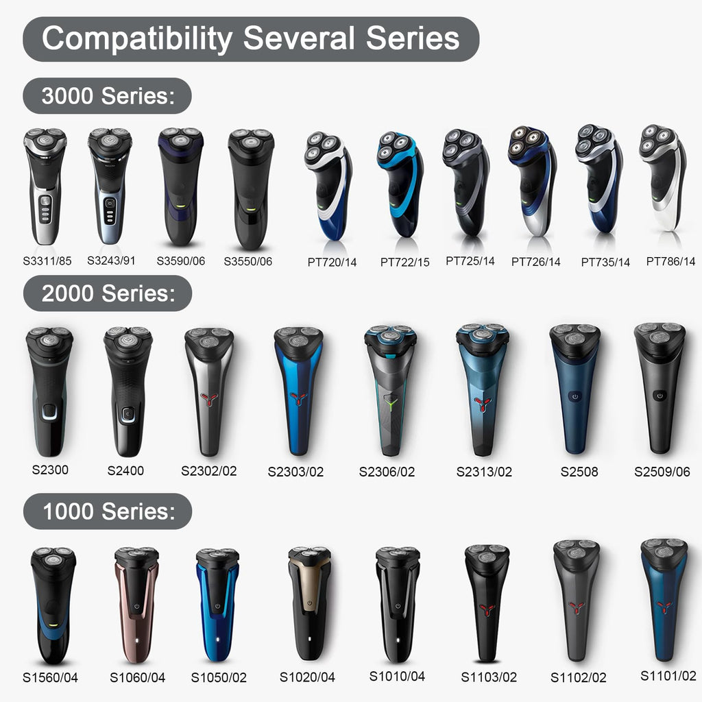 SH30 Replacement Heads Compatible with Philips Norelco Series 3000, 2000,1000 and S738 Electric Shavers, SH30 Replacement Blades for Philips Norelco 2400, 2600, 2100, 6 Pack with 1pc Retaining Ring