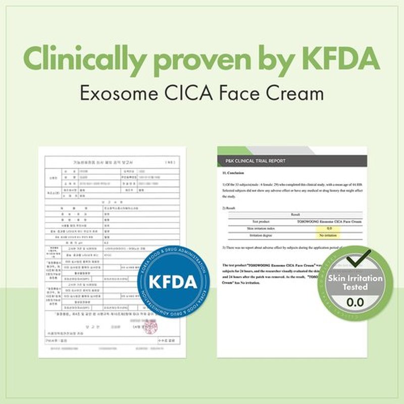 TOSOWOONG Exosome CICA Face Cream - Daily Soothing Moisturizer for Breakouts and Irritated Skin, Fast-Acting, Lightweight Korean Skincare for Redness and Blemish-Prone Skin, 50ml / 1.69 fl. oz.