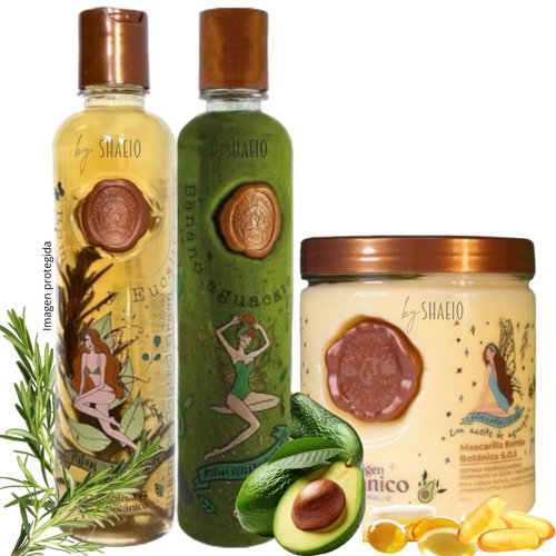 RITUAL BOTANICO KIT 3 Crecimiento Acelerado Ultra Reparador S.O.S de Origen Botánico: Shampoo de Romero, Mascarilla para el Cabello Bomba Capilar, Acondicionador Intensivo PLEX (+ OBSEQUIO TRENDY)