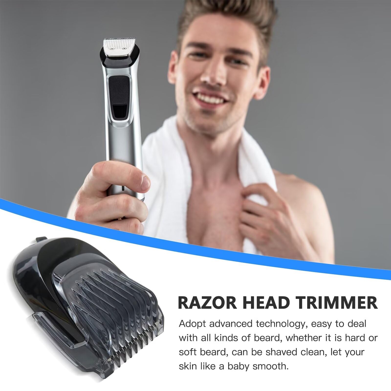 USonline911 RQ111 Smartclick Beard Shaver Head Trimmer for Philips Norelco Sensotouch Arcitec Series 5000 9000 RQ1131 RQ1145 RQ1150 RQ1151 RQ1155 RQ1160 RQ1170RQ1175 RQ1178