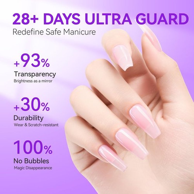 Gelike EC UV 6 in 1 Gel Nail Glue and Top Coat Kit No Wipe for Press-On Nails Gel-X Extensions Builder Gel Blooming No Pop-Off Low Odor Hema-Free Acrylic False Tips DIY at Home & Salon Art