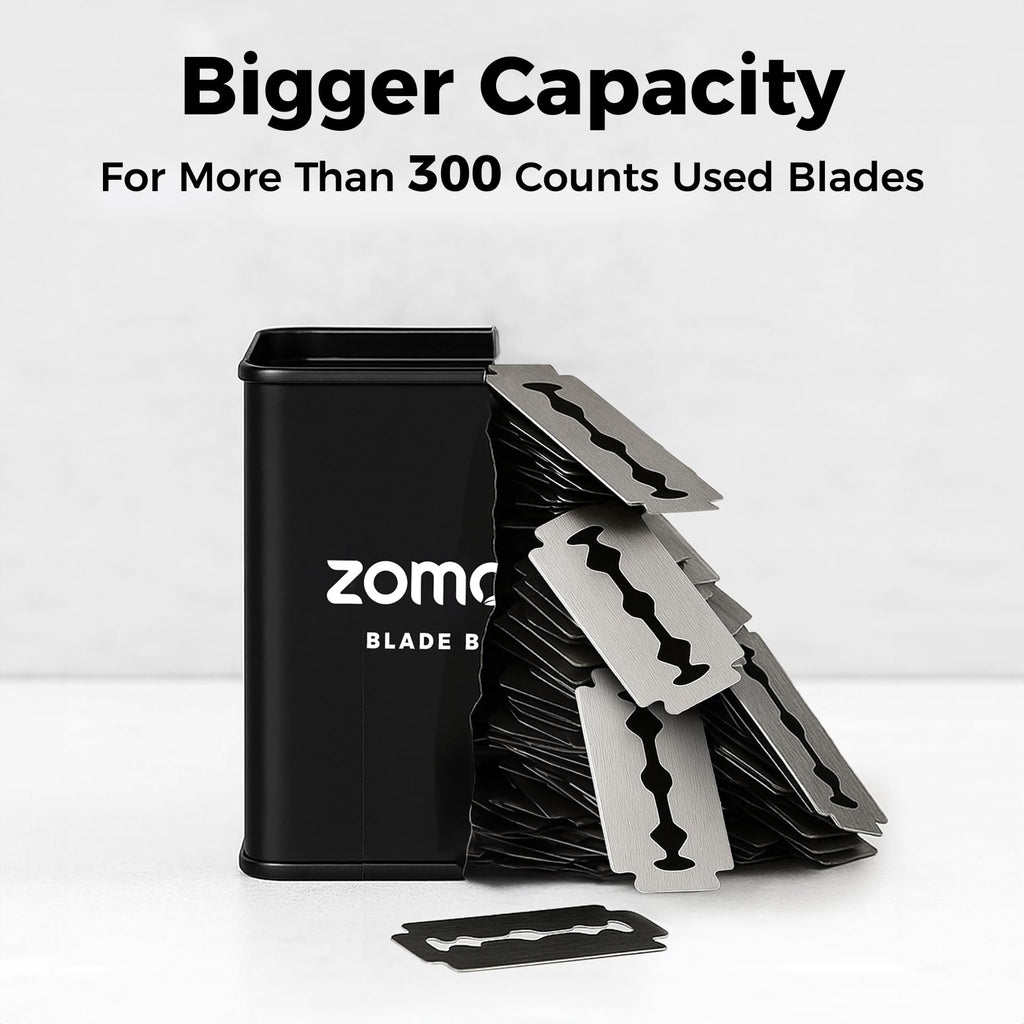 ZOMCHI Razor Blade Bank for Used Double Edge Safety Razor Blades, Black