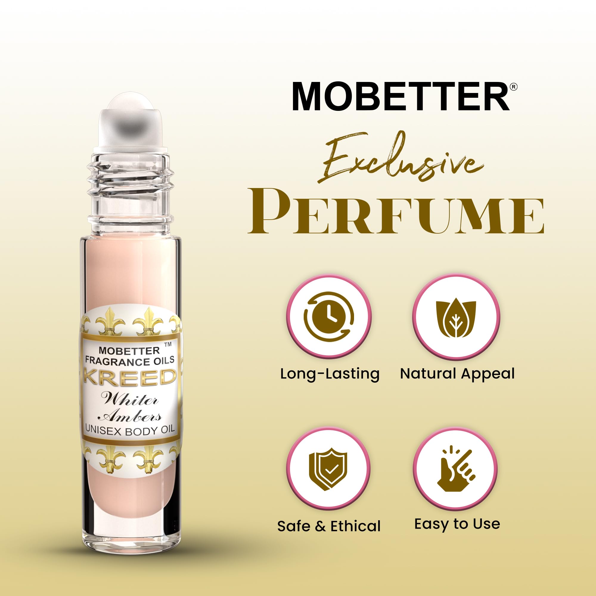 MOBETTER FRAGRANCE OILS Kreed Whiter Ambers Unisex body oil 1/3 oz roll on