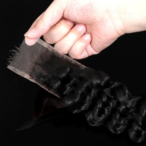 Knots Bleached CindiRiver 2x6 HD Lace Closure Deep Wave Virgin Human Hair, Invisible Real HD Lace, Natural Hairline, Skinlike Lace Frontal Closure Only