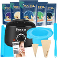 FOCTXI Waxing Kit for Women and Men, Wax Warmer Hair Removal for Sensitive Skin at Home with Beads & Silicone Pot, Hard Wax Warmer for Face, Body and Legs, Machine, 5 Pack Beads, Accessories