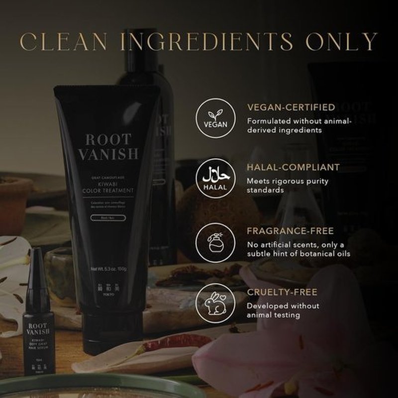 KIWABI Root Vanish Color Treatment - Light Brown Hair Color Solution for Gray Roots | 150g, Paraben Free