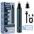 BUV Nose Hair Trimmer for Men with LED Display- 2026 Professional Painless Ear Hair Trimmers for Women, USB Rechargeable Nose Hair Trimmer Clipper – 14,000 RPM IPX7 Waterproof Dual Edge Blades, Blue