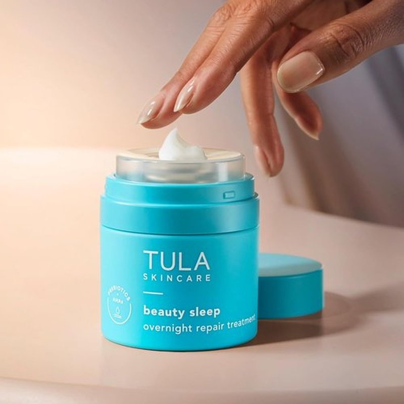 TULA Skin Care Beauty Sleep Overnight Repair Treatment - Anti-Aging Night Cream with Natural Peptides, AHAs & Vitamin C