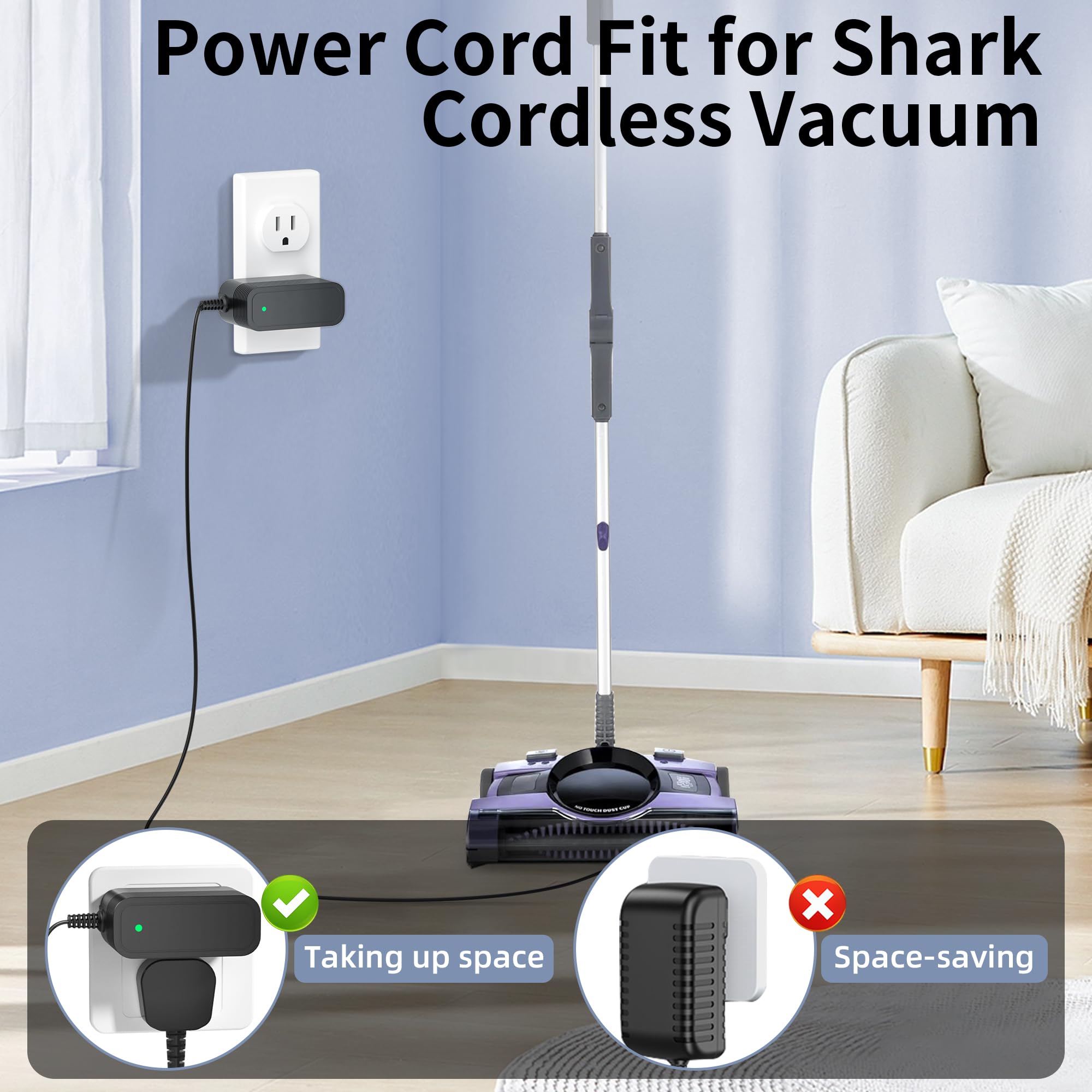 Charger for Shark V2945Z V2950 XA2950 Carpet Sweeper Power Cord Replacement P/N YLS0041-T110025 Vacuum AC/DC Adapter Supply