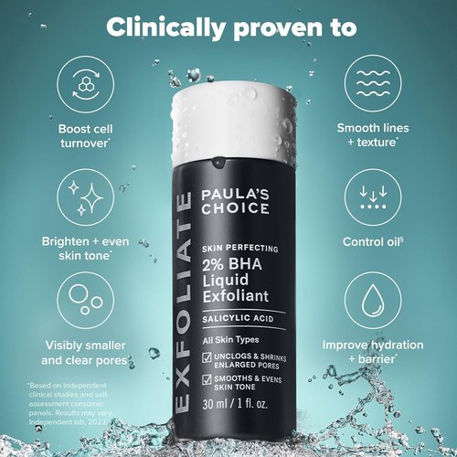 Paula's Choice 2% BHA Liquid Exfoliant - Salicylic Acid Facial Exfoliator & Pore Toner Set | Travel Size 1oz