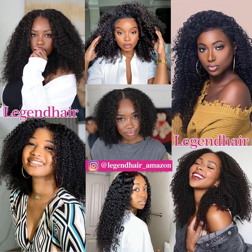 Legendhair Glueless V Part Wig Human Hair Afro Kinky Curly Upgrade U Part Full Head Clip In Bob Pixie Cut Wig No Leave Out 200% Density 8 Inch for Black Women