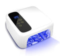 Interchangeable Light Panel & Battery - Cordless Rechargeable 72W AI UV LED Nail Lamp with Metallic Reflector & Base, Professional Salon-Grade Wireless Gel Nail Dryer Fast Curing Light (White)
