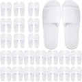 Geyoga 24 Pairs Spa Disposable Slippers Open Toe Non Slip Slippers for Women Men Guests Hotels Home Party Housewarming(White)