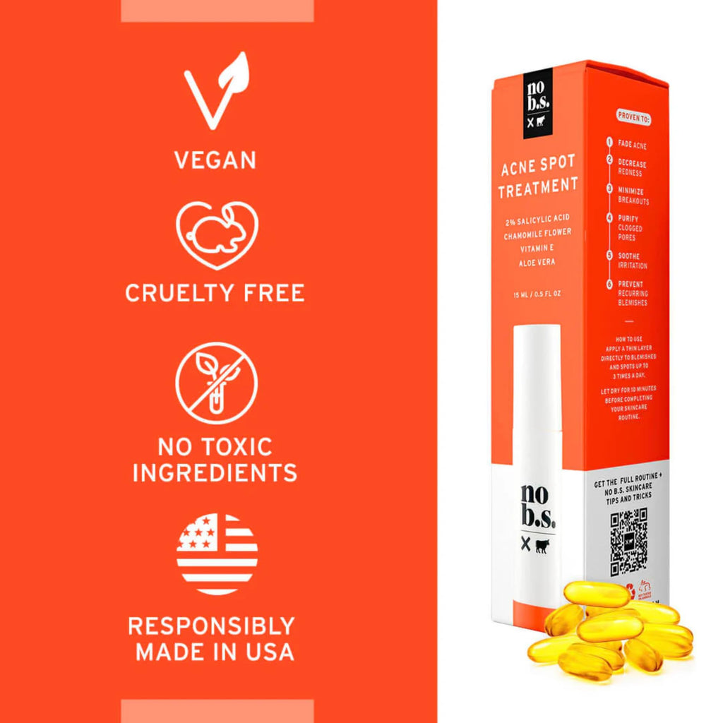 No Bad Stuff - Acne Spot Treatment - Acne Control with 2% Salicylic Acid, Fades Blemishes, with Chamomile, Aloe Vera & Vitamin E (0.5 oz)