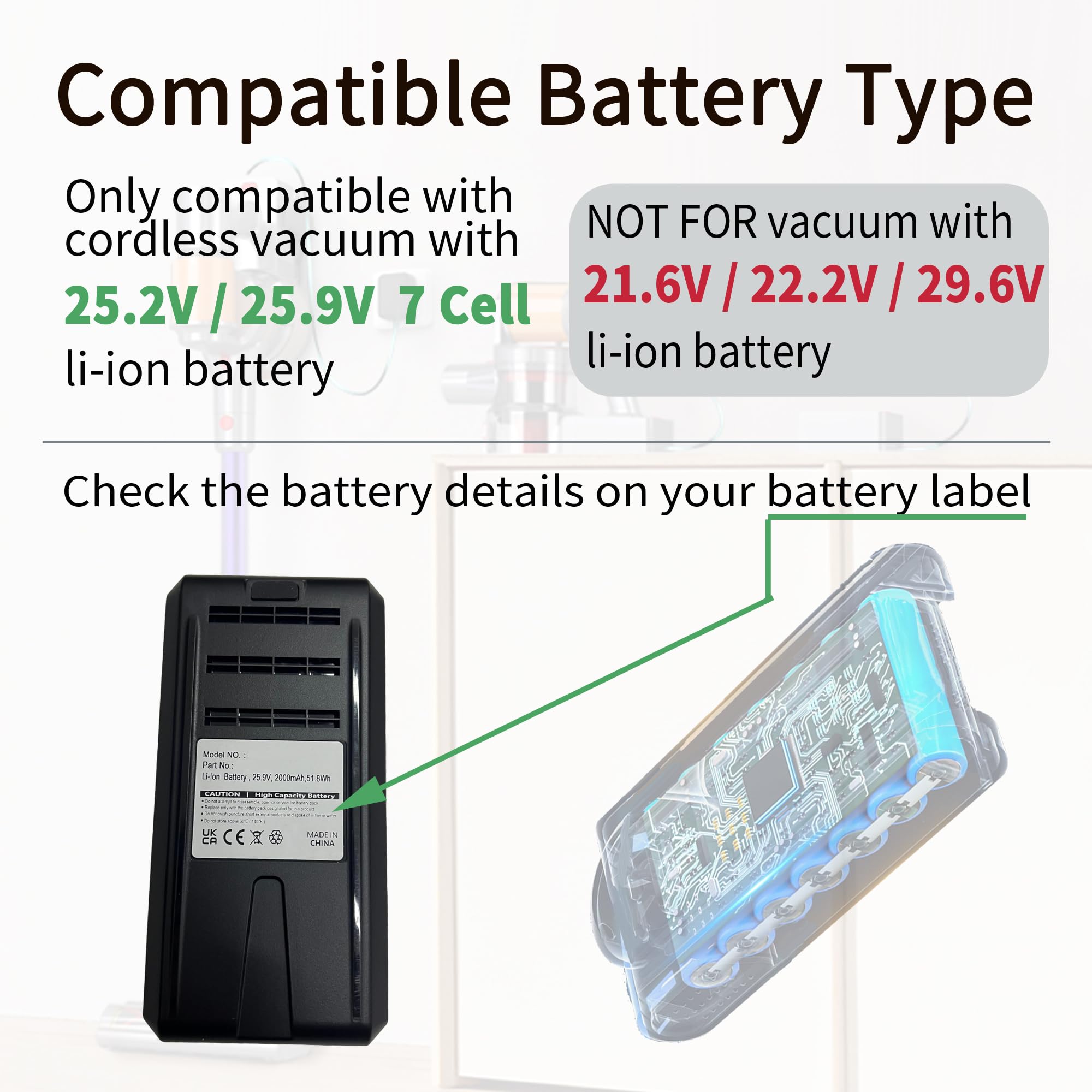 Vacuum Charger for Laresar-Elite 1 3 4 5 S6 7 8 25.9V li-ion Battery H015R Cordless Vacuum Cleaner Replacement Power Adapter