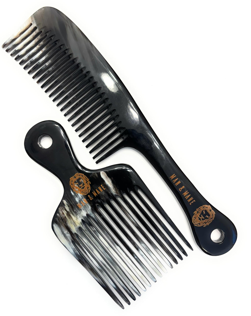 Premium Handmade 100% Oxhorn Anti-static Detangling Styling and Hair Pick Combs Combo Pack for Women & Men