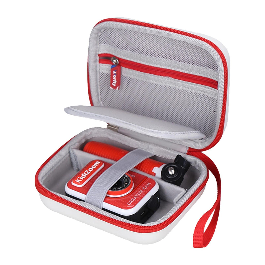 worfty Kids Camera Case for Vtech Kidizoom Creator Cam, Cute Kid Toy Camera Storage Case Bag for Vtech Kidizoom Camera Red with Pocket Holds Tripod Accessories (Box Only) (Red)